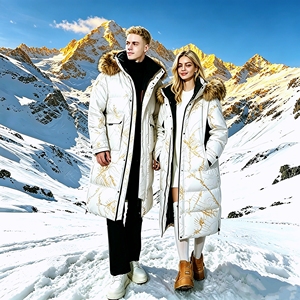 Doudoune en duvet d'oie super épaisse 560g, décontractée, imperméable et coupe-vent, pour femme et homme, longue jusqu'aux genoux, pour froid extrême, col montant, grande taille - Product Image 3