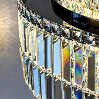 Classique De Luxe Cristal Pendentif Lumière Luxueux Verre Maison Villa Lustre pour Hôtel Lobby Bar Comptoir Lampe Suspendue Usage Domestique