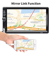 Reproductor MP5/para Auto 7018B Universal 2DIN con Pantalla Táctil de 7 Pulgadas, Mirror Link, RGB, MP3, Radio Estéreo Integrada y Cámara