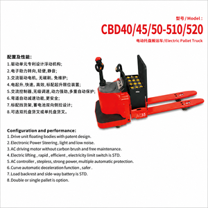 CE Approved CBD40-520 4000kg Powered Pallet Jack Walk-behind Narrow Aisle Warehouse Handling Forklift - Product Image 4