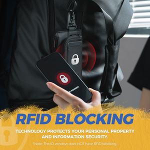 TILONSTAR TVW153 Fashion Slim Outdoor Hiking Travel ID Credit Card Holder Water Resistant Zip Pocket <b>Key</b> <b>Wallet</b> with Carabiner - Product Image 6