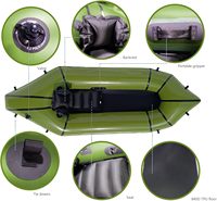 Kayak de voyage gonflable léger en TPU pour une personne avec siège souple pour le rafting en eau plate