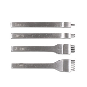 Outil de poinçonnage en cuir pour bricolage Outils de couture en cuir Ciseau diamanté Sculpture sur cuir Poinçon 3/4/5/6mm - Product Image 3
