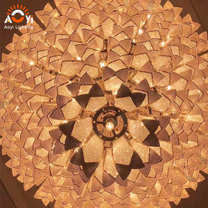 נברשת קריסטל מדורגת יוקרתית - תאורת אווירה מפוארת ללובי של מלון/אולם גדול - Product Image 4