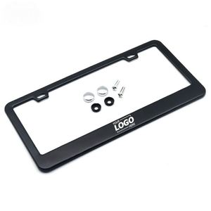 Cadre de plaque d'immatriculation en aluminium mat personnalisé avec embouts à vis, supports de plaques d'immatriculation noirs pour véhicules américains - Product Image 1