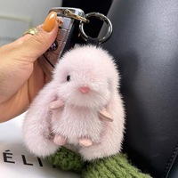Pendentif en peluche UMOO, petit lapin en fausse fourrure douce et écologique, porte-clés de voiture, poupée en peluche semi-fait main, pendentif de sac
