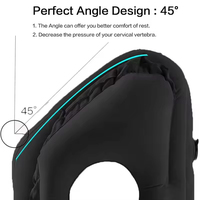 Oreiller de voyage gonflable portable, soutien ergonomique pour la tête et le cou pour avion, camping et voyages en plein air