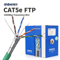 Câble FTP CAT5e professionnel 24AWG vert 1000 Mbps avec blindage en aluminium, câble RJ45 pour ordinateur portable, câble Ethernet Cat 5e, câble LAN Cat5e