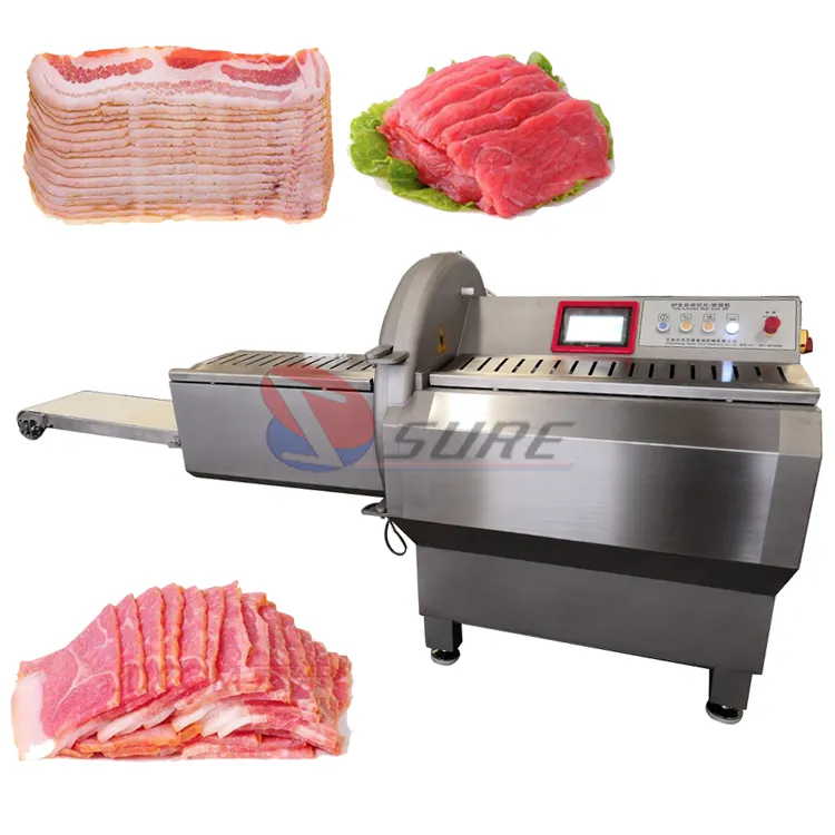 Industrial Pork Beef Bacon Slicing Meat Roll Cutting Machine Fully Automatic Industrial Meat Slicer Machine