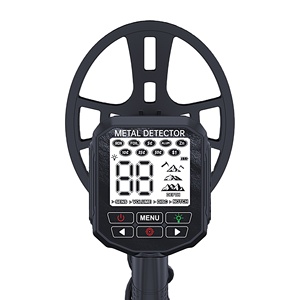Détecteur de métaux portatif en plastique noir, bobine de recherche de 25 cm, multifréquence, haute sensibilité, pour adultes - Product Image 1