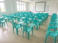 Chaise d'école monobloc commerciale avec tablette d'écriture, chaise d'étudiant empilable en plastique pour la formation, idéale pour les projets universitaires et gouvernementaux