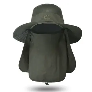 낚시 모자 남성용 얼굴 커버와 목 플랩이있는 야외 UV 자외선 차단 와이드 챙 모자 여성용
