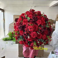 Boule de fleurs artificielle réaliste DKB, blanche, luxueuse et colorée, en soie et mousse PE, imperméable, pour mariage, fête des mères, décoration, roses pour bébé