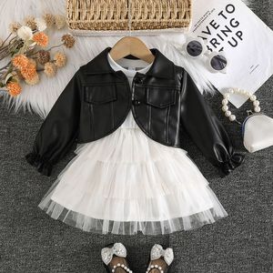 Robe à manches longues pour filles, automne-hiver 2025, nouvelle robe élégante pour petite fille, princesse, bébé, ensemble deux pièces coréen pour enfants - Product Image 6