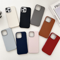 Coque de téléphone en silicone TPU coloré, antichoc, style simple et fin, en PU de luxe pour iPhone 16 15 Pro Max 14 Plus