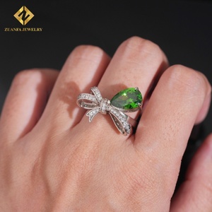 In Stock Fashion <b>Women</b> <b>Wedding</b> <b>Ring</b> 925 Sterling <b>Silver</b> Engagement <b>Ring</b> for <b>Women</b> Bowknot <b>Ring</b> Iced Out Luxury Jewelry Wholesale - Product Image 1