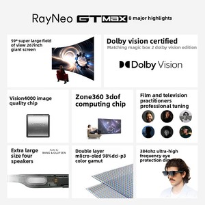 Gafas Inteligentes AR RayNeo GT Max Flagship, 59 FOV, Visualización de Películas en HD, Dolby <span class=keywords><strong>Vision</strong></span> Nativo - Product Image 3