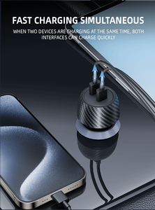 Sạc ô tô đa năng IBD 48W, sạc nhanh Type-C PD PPS 30W, USB QC 18W, dành cho iPhone, Samsung - Product Image 4