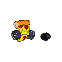Nouvelle déclaration Fitness nourriture homme Collection émail broche Pizza crème glacée haltère hambourg beignet haltères broches