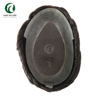 Prothèse capillaire pour homme Dura Australia Stock Toupee, en dentelle et PU, aspect naturel, cheveux humains indiens, perruque pour homme, postiches.