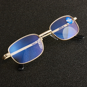 <span class=keywords><strong>Lunettes</strong></span> de Lecture Pliantes Haute Qualité Double Lumière Anti Lumière Bleue Hommes Femmes Monture Métallique en Gros - Product Image 2