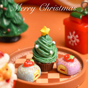 Adorno de Resina en Miniatura de Árbol de Navidad y Pastel para Manualidades DIY, Mini Comida de Juguete, Adornos de Resina - Product Image 2