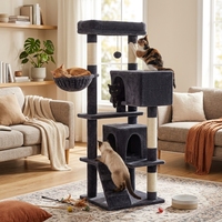 Arbre à chat moderne en gros avec grand cadre en bois et griffoir en sisal naturel