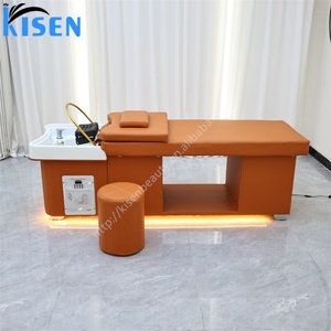 Équipement de salon commercial Kisen, lit de lavage de luxe avec circulation d'eau avancée, pommeau de douche apaisant, table de massage spa - Product Image 4
