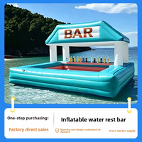Aufblasbare PVC-Wasserbar mit Netz, Schwimmbad-Sofa, schwimmender Partytisch, Lounge-Liege mit Sonnenschutz für gewerbliche Nutzung
