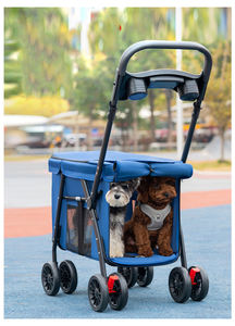 2025 тележка для собак среднего и большого размера, детская коляска для собак, кошек, плюшевых игрушек, для использования на открытом воздухе, маленькая тележка для домашних животных, легкая и складная - Product Image 5