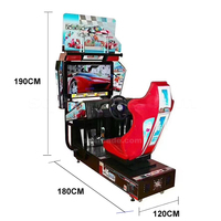 Simulateur de course automobile Sqarcade 95% neuf, 32 pouces, à monnayeur, jeu d'arcade Outrun 2, avec prise UE, personnalisable