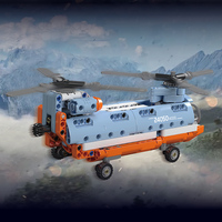 Moule King 24050 Tandem Rotor Hélicoptère Militaire Créatif MOC Modèle Éducatif Assembler Building Block Jouet Ensemble pour Enfants