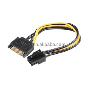 SATA 8-Inch 15 Pin to 6 Pin PCI Express Card Power Cable
