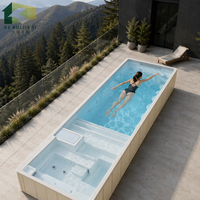 Piscine hors sol modulaire de 40 pieds avec spa intégré, piscine autoportante en conteneur, piscine préfabriquée en conteneur maritime