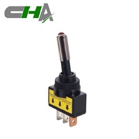 Interruptor de Palanca ASW-14D ON-OFF de 3 Pines con Conexión Rápida, Interruptores de Palanca con Mango de Metal/Plástico para Automoción