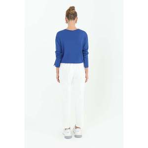 Pantalon Carotte Taille Haute Femme Anti-Plis Couleur Écru 18118PNT - Product Image 6