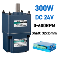 Motorreductor sin escobillas PLC de 300W, 0-600 rpm, reversible, eje de 32mmx15mm, 24V, al por mayor
