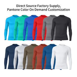 เสื้อแรชการ์ดผู้ชาย UPF 50+ แห้งเร็ว สำหรับ BJJ MMA ผ้าสแปนเด็กซ์ เหมาะสำหรับเล่นเซิร์ฟ ดำน้ำฟรีไดฟ์ ดำน้ำตื้น ว่ายน้ำ - Product Image 3