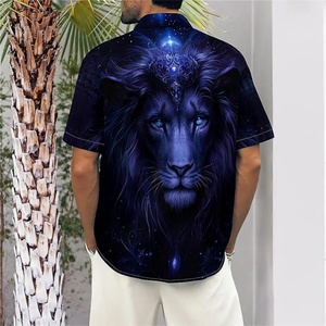 เสื้อฮาวายชาย แขนสั้น คอตั้ง ระบายอากาศได้ดี สวมใส่สบาย ทรงหลวม รับผลิตแบบ ODM พิมพ์โลโก้ได้ สไตล์วันหยุด - Product Image 3