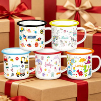 Tasse à whisky, bière ou thé en porcelaine émaillée, 350 ml, blanche, écologique, vintage, promotionnelle, souvenir, cadeau personnalisé avec logo