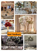 NIKA Nouveau support de chandelier en métal doré, centre de table pour mariage, décoration, support de bougie et de fleurs pour événements