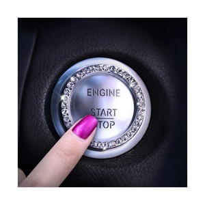 Otomatik tek tıklama motoru düğme kapağı <span class=keywords><strong>Sticker</strong></span> araba aksesuarları iç dekorasyon araba iç etiket dekorasyon - Product Image 1