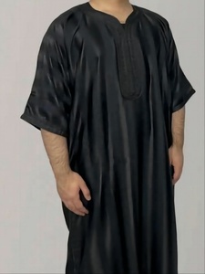 Hombres marroquíes Thobes musulmán bordado Jubbah ropa islámica árabe Arabia Saudita moda Thawb Bata para <span class=keywords><strong>hombre</strong></span> M0076 - Product Image 3
