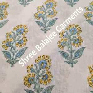 Beau pur coton indien Floral main bloc impression tissu pour femmes/garçons vêtements rideaux Lingerie chemises matelas auvent - Product Image 1