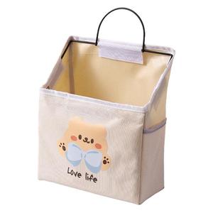 Wall Mounted Storage Bag Rectangle Non Woven Fabric Animal Bear Beige Animal Puppy Gray Clothes Organizer For Dorm Bedroom - Product Image 5