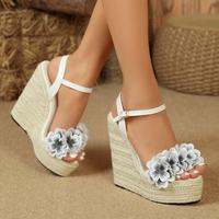 Sandales confortables à lacets, dernier design, mode, sexy, pour femmes, plateforme, talon compensé, bout ouvert, légères, été, printemps
