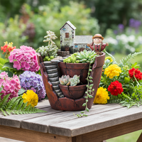 Roogo Home Pot de fleur de jardin de fées en résine fait à la main Design original pour imprimante 3D Top 1 vente de fleurs artificielles utilisées dans une boutique en ligne