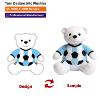 Faible MOQ OEM, super doux, brodé, en coton PP, mini ours en peluche personnalisés pour cadeaux d'anniversaire