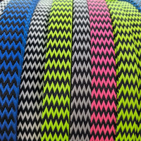 Sangle de laisse pour animaux de compagnie en gros avec bandes de tissu à rayures ondulées, imitation nylon, tissage jacquard, tresse de style W
