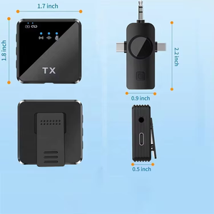 Microphone sans fil F11-2 à succès – Connecteur 3-en-1 mains libres pour reportage – <span class=keywords><strong>Micro</strong></span>-cravate sans fil pour téléphone portable - Product Image 6